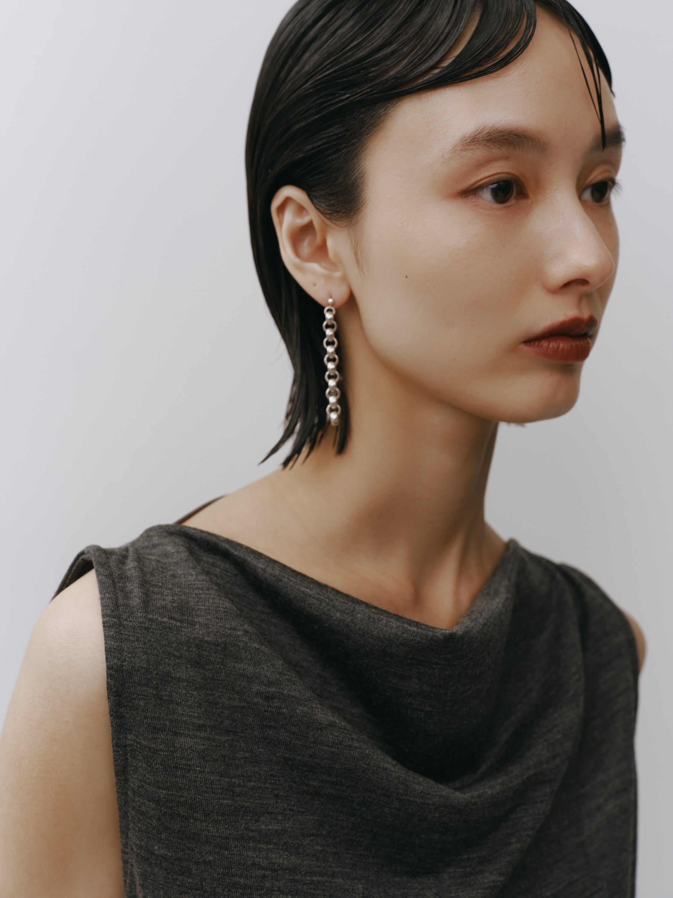 Drape Wool Sleeveless Tops(Top Gray)