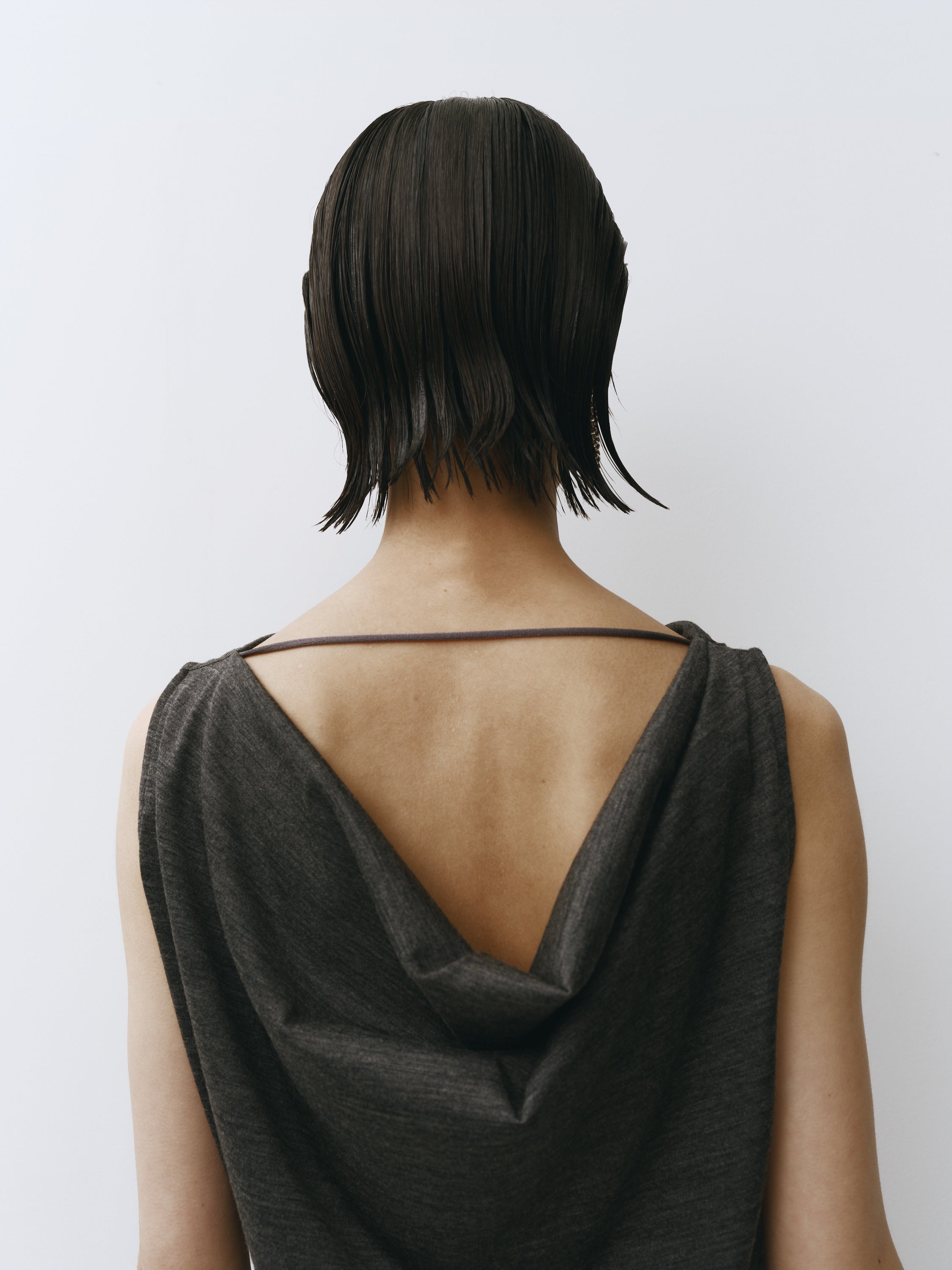 Drape Wool Sleeveless Tops(Top Gray)
