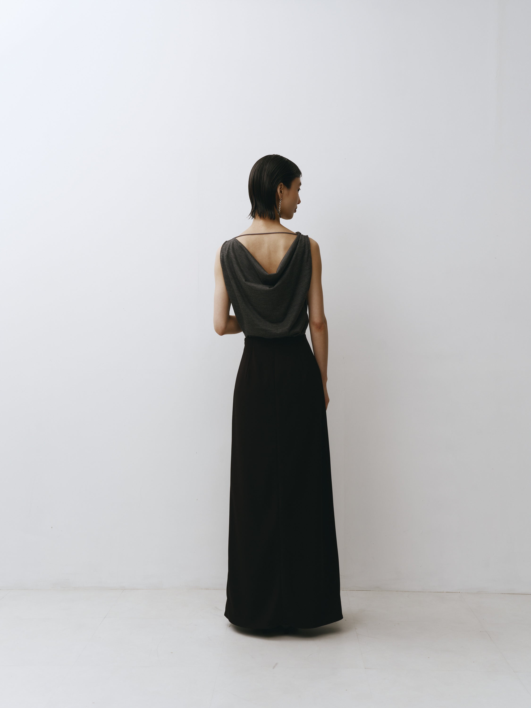 Drape Wool Sleeveless Tops(Top Gray)