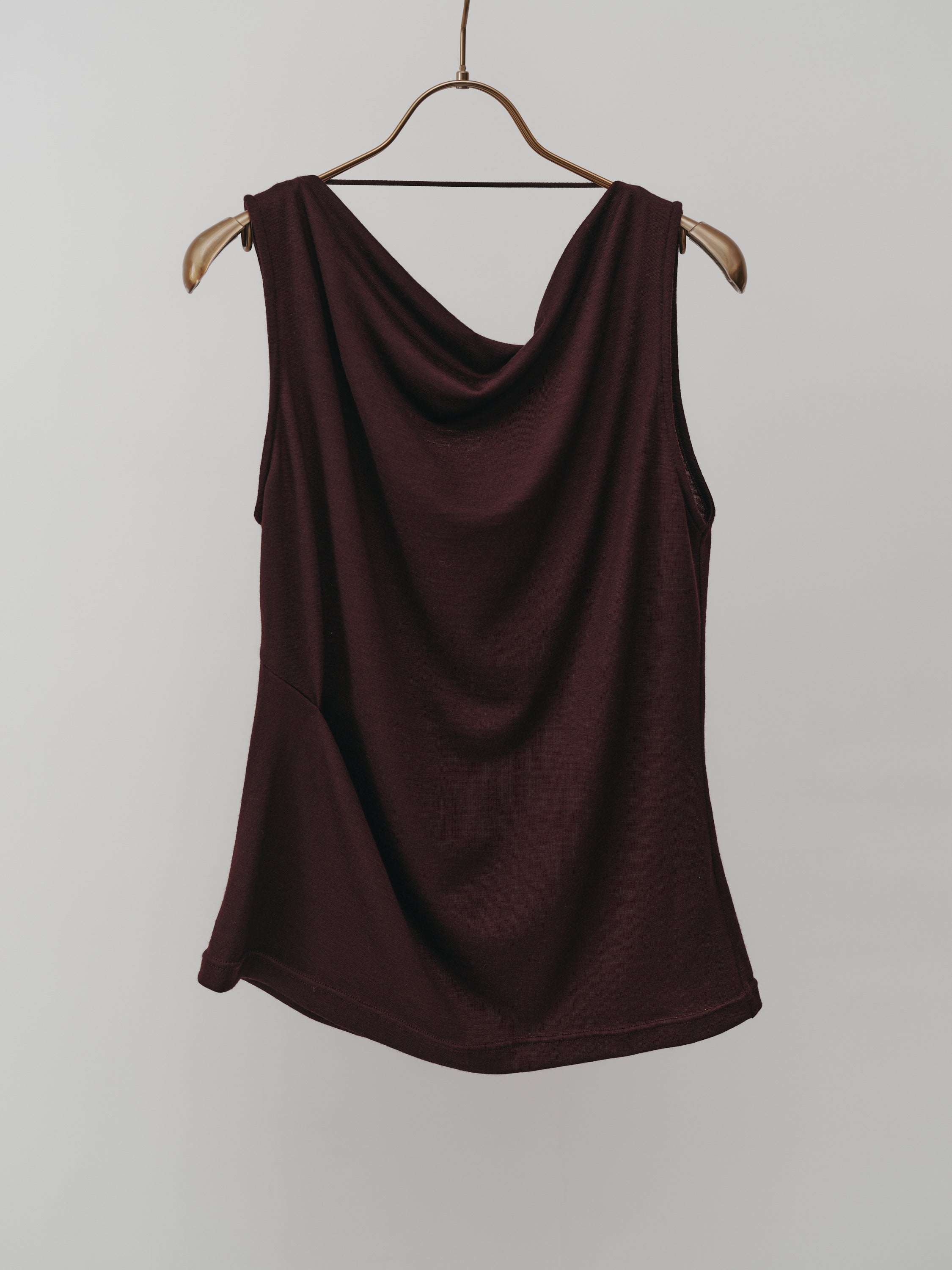 Drape Wool Sleeveless Tops(Burgundy)