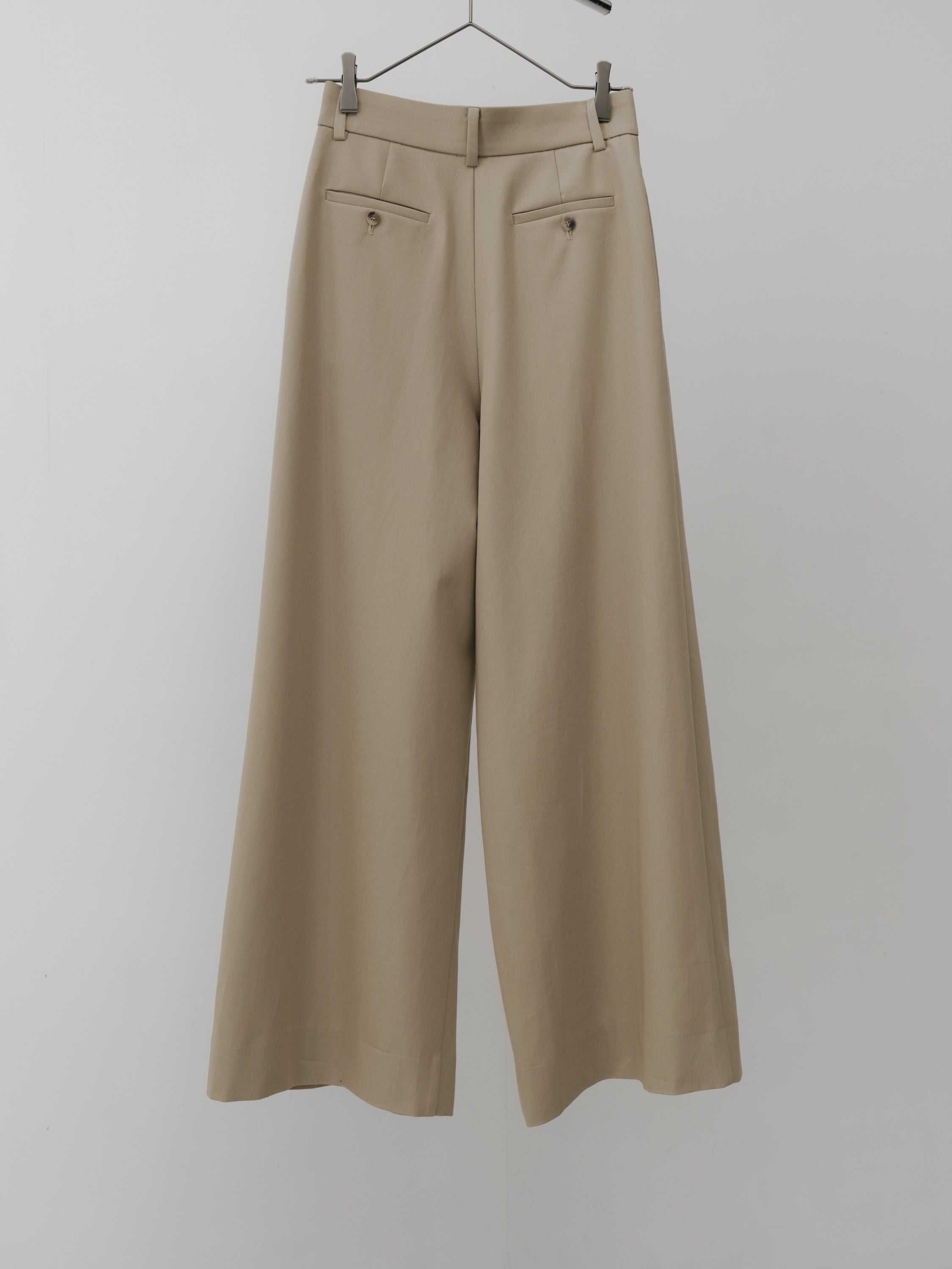 Cotton Three Tuck Wide Pants(Parchment Beige)