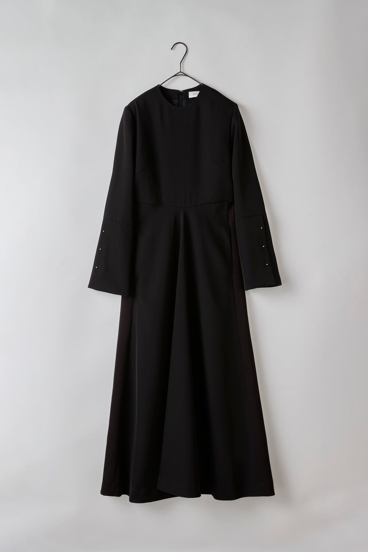 Deep Black Triacetate Twill Dress