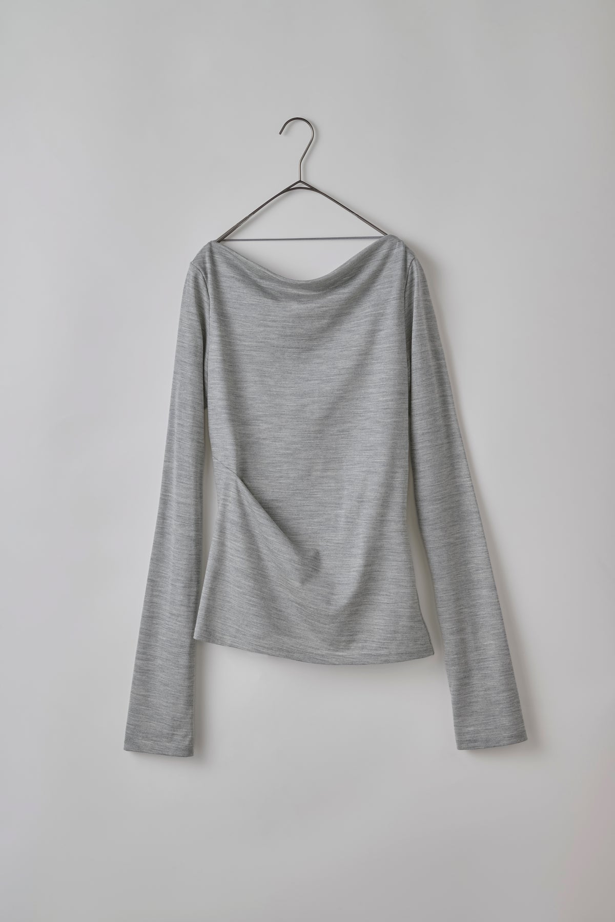 Wool Drape Long-Cuff Top ／ structured-drape［Top Light Gray］