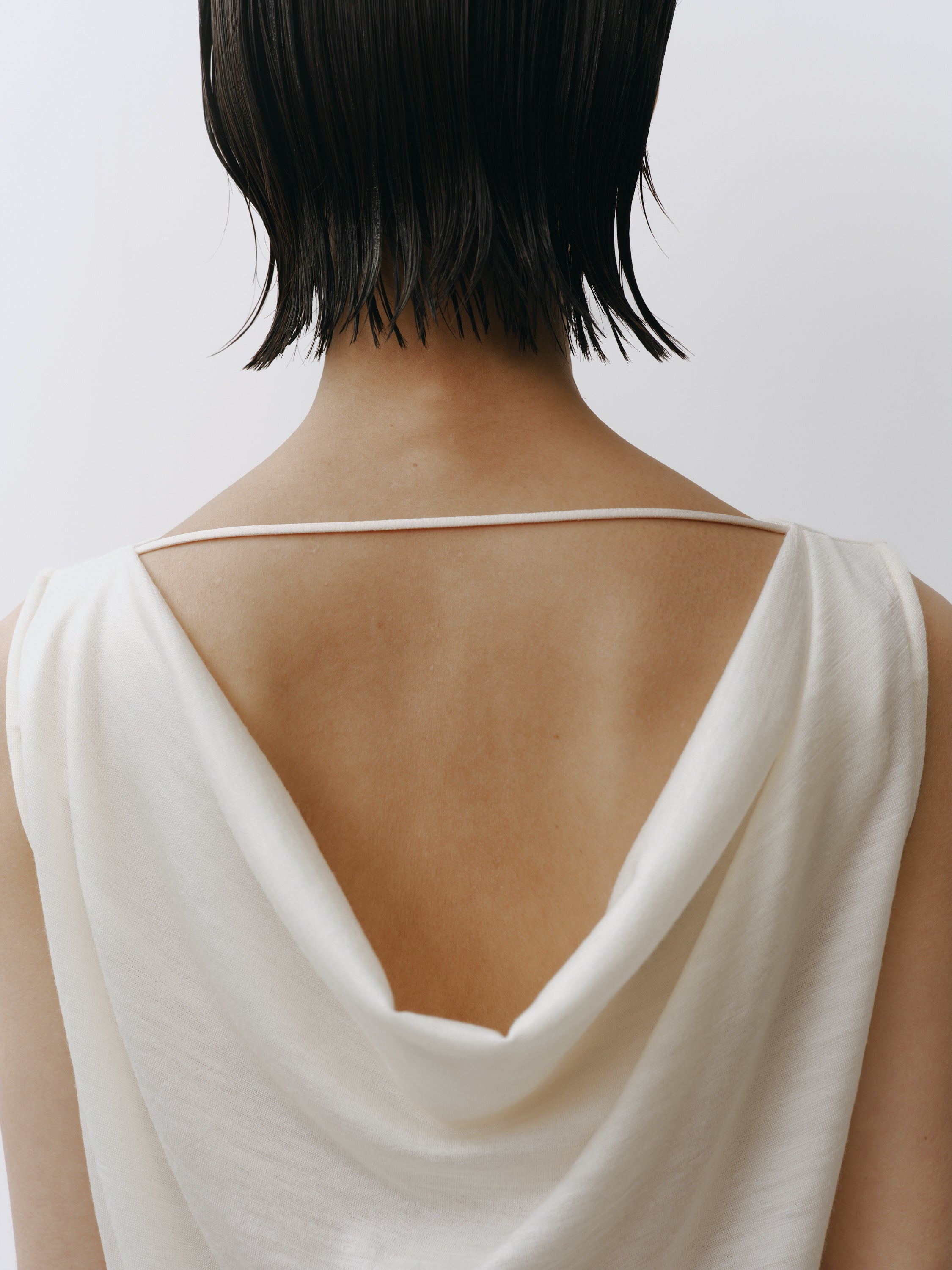 Drape Wool Sleeveless Tops(Ivory)