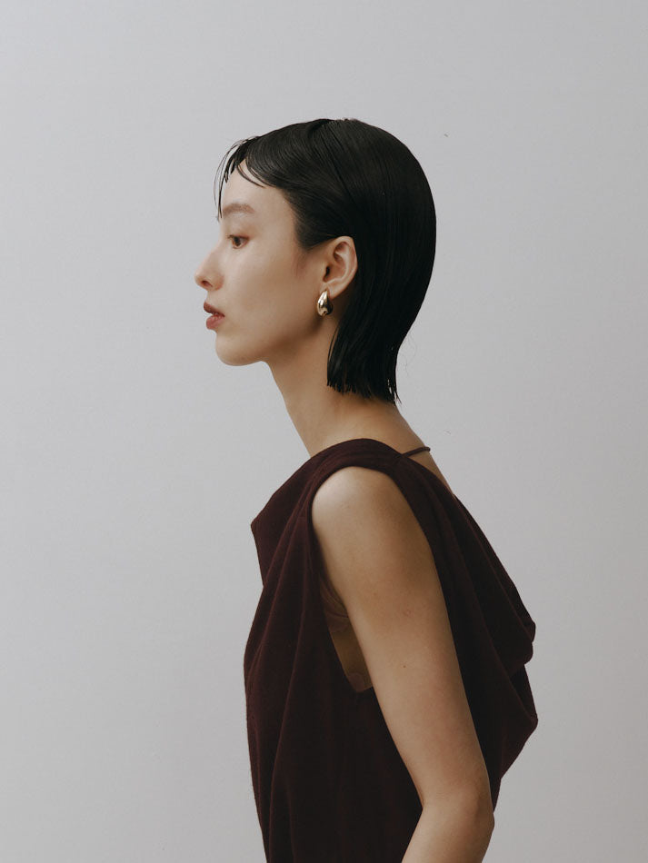Drape Wool Sleeveless Tops(Burgundy)