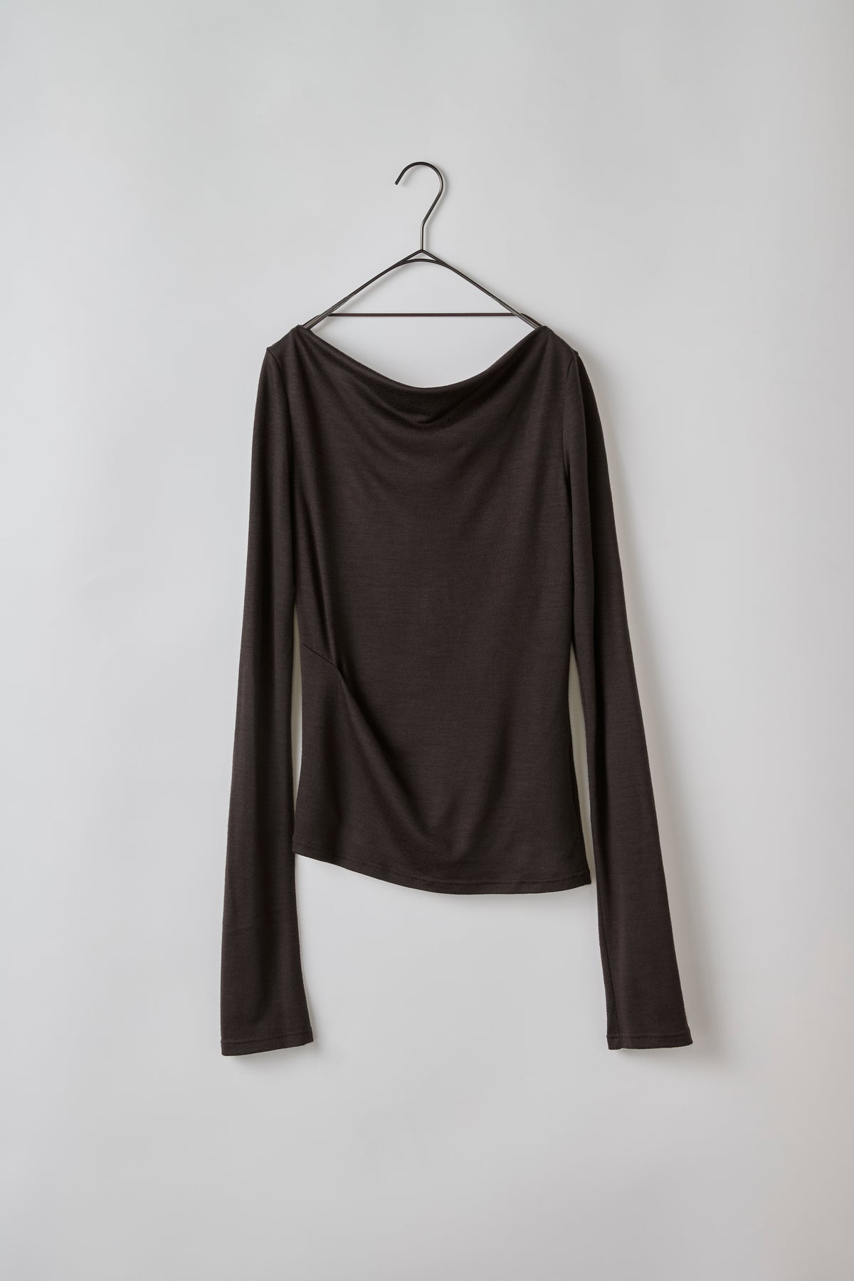Wool Drape Long-Cuff Top／soft-drape［Top Brown］