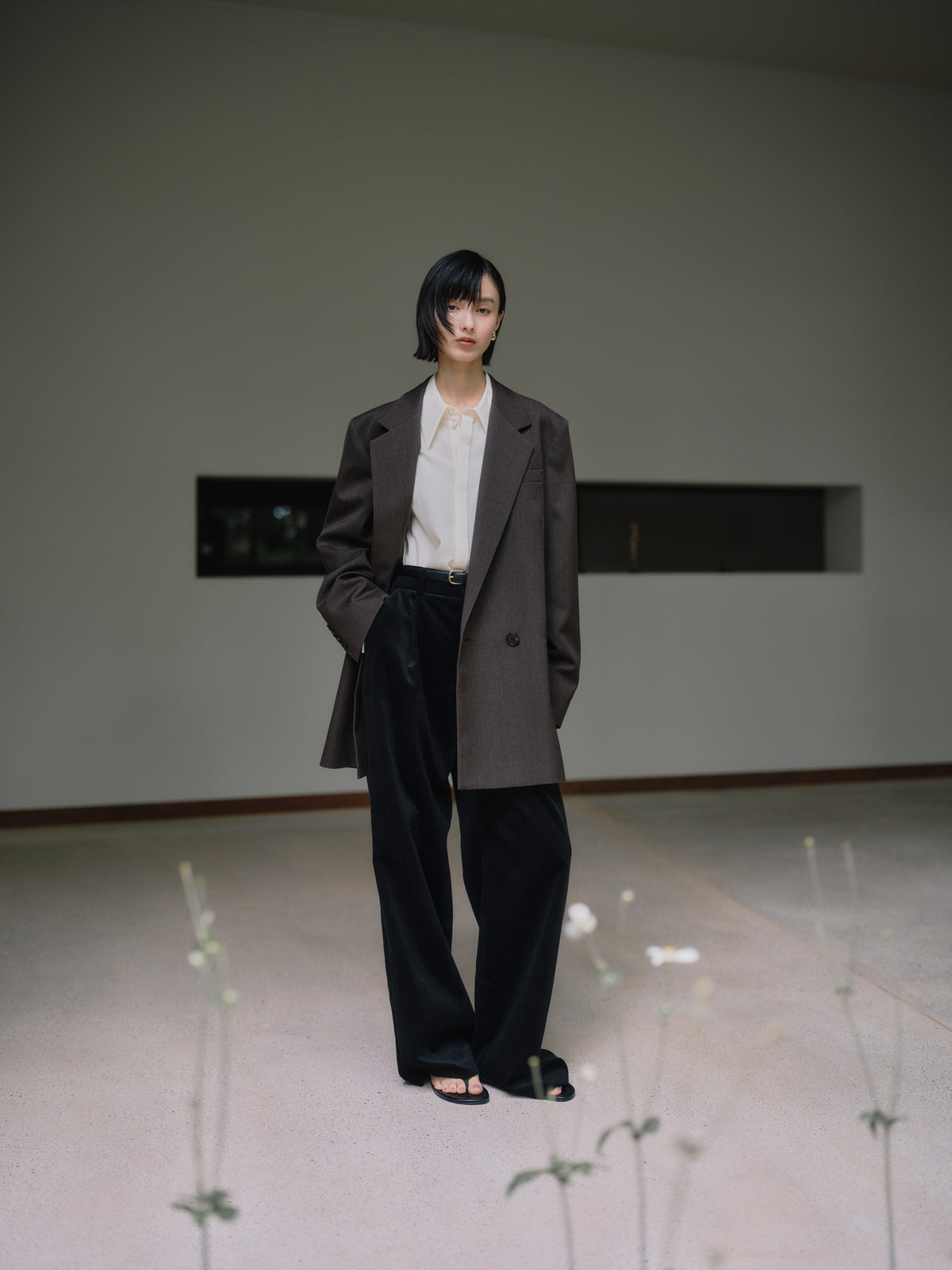 Wool Tailored Double-Breasted Jacket［Top Brown］