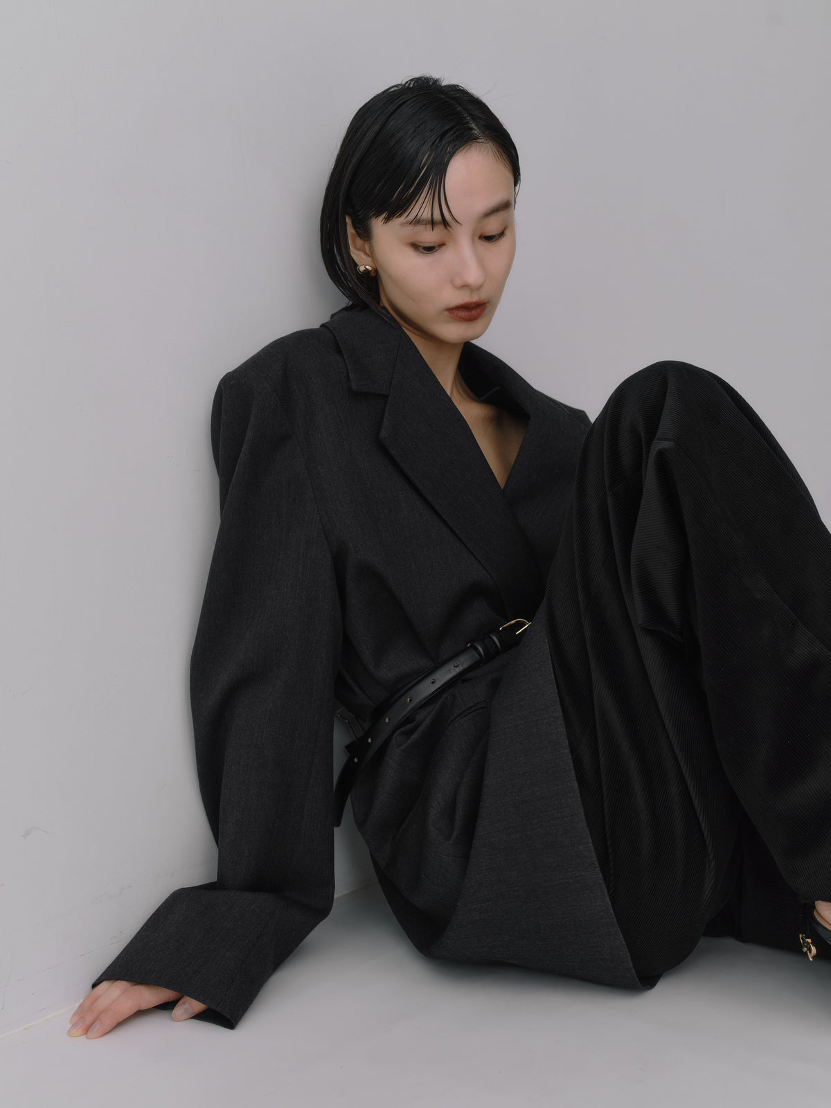 Wool Tailored Double-Breasted Jacket［Top Gray］