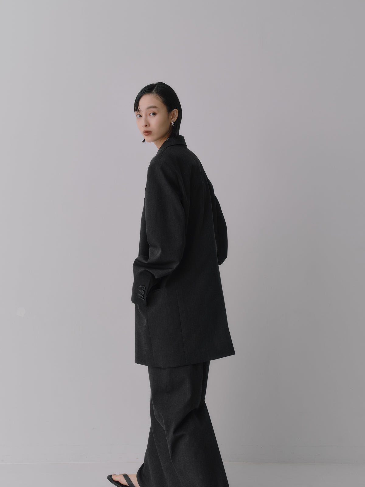 Wool Tailored Double-Breasted Jacket［Top Gray］