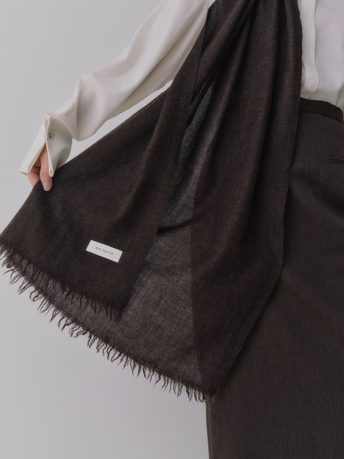 Silky Super Fine Wool Stole［Top Brown］