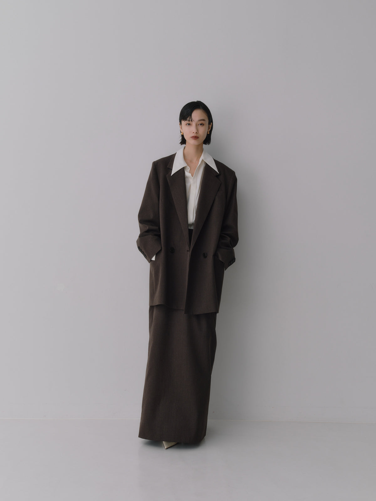 Silky Wool Dress Shirt［Ecru Ivory］