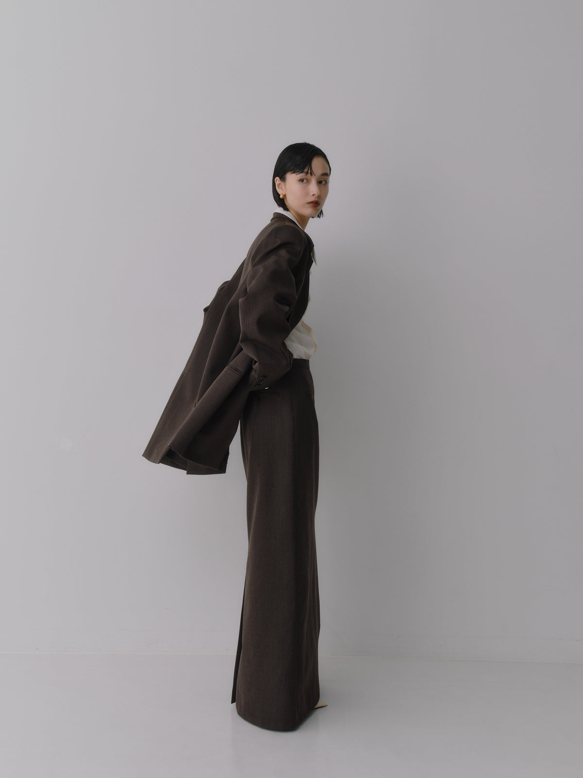 Wool Tailored I-Line Skirt［Top Brown］