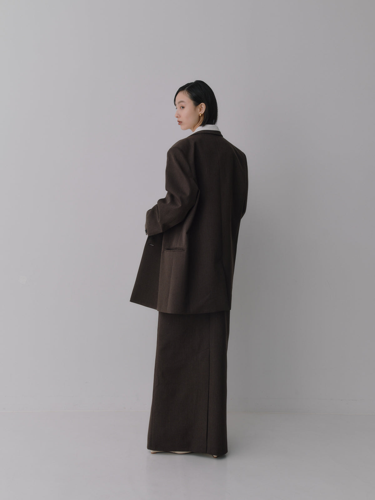 Wool Tailored Double-Breasted Jacket［Top Brown］