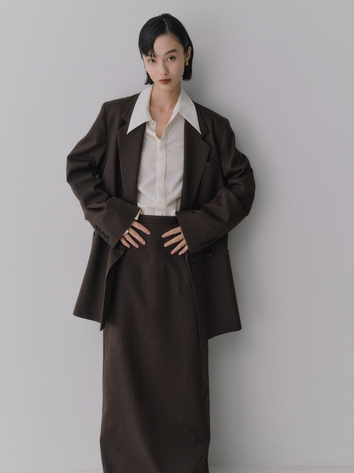 Silky Wool Dress Shirt［Ecru Ivory］