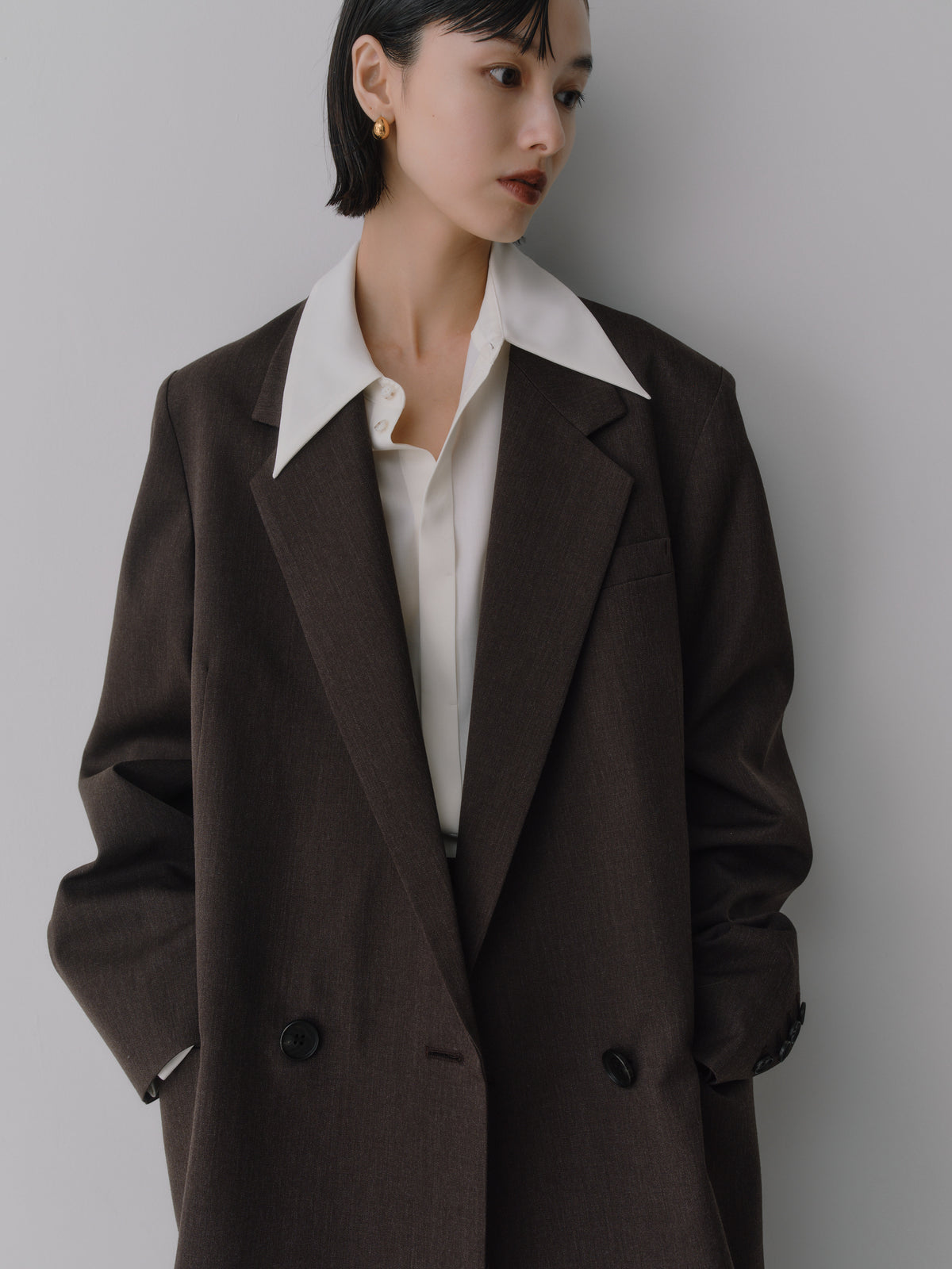 Silky Wool Dress Shirt［Ecru Ivory］
