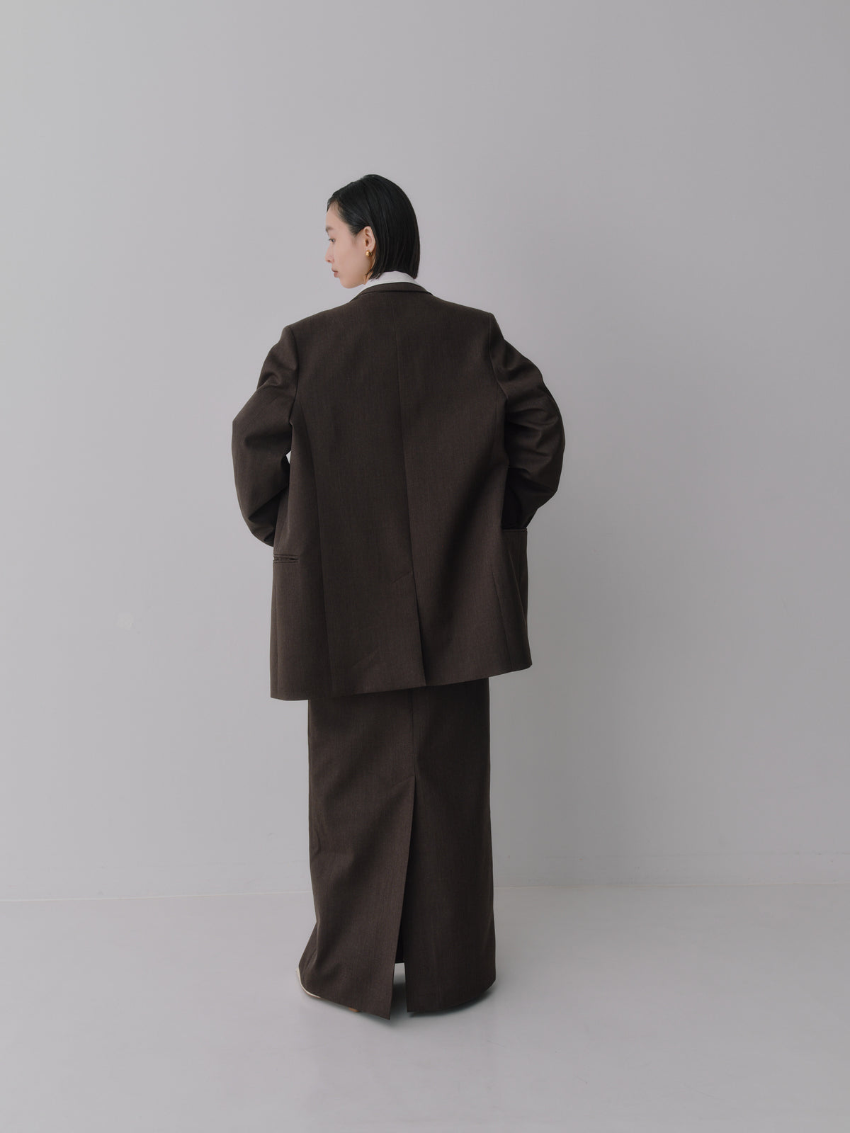 Wool Tailored I-Line Skirt［Top Brown］
