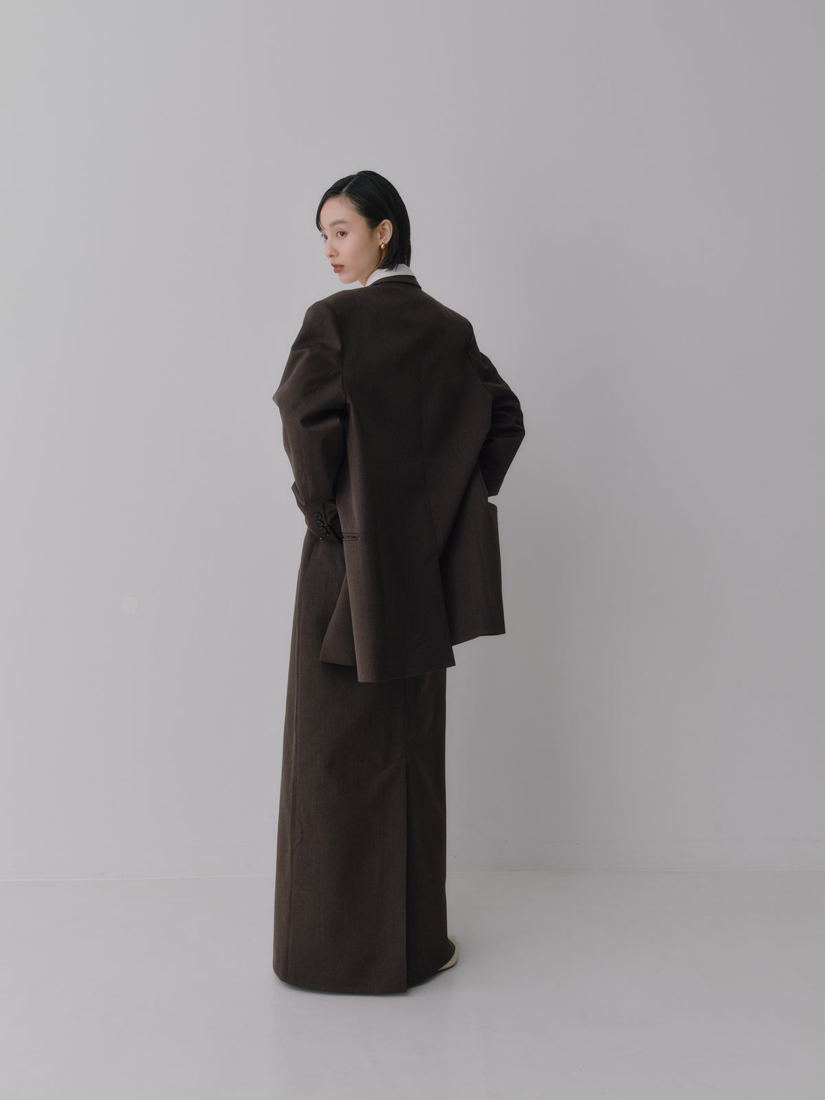 Wool Tailored Double-Breasted Jacket［Top Brown］