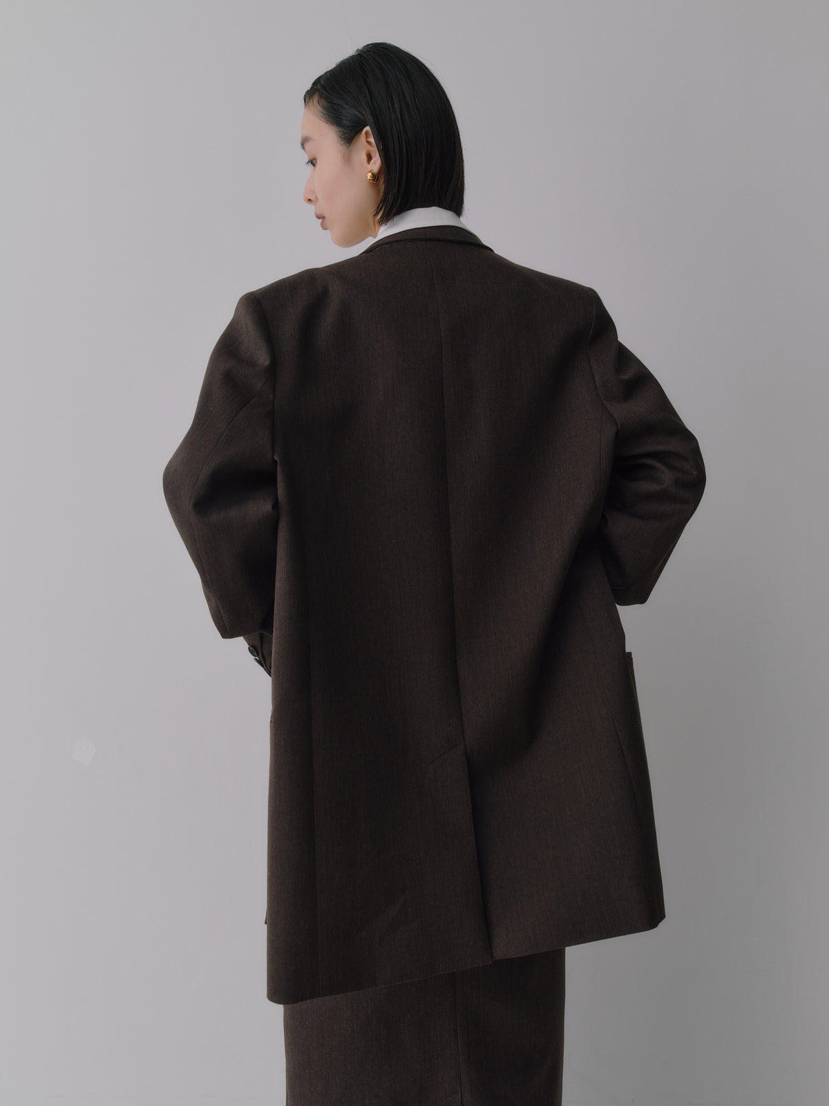 Wool Tailored Double-Breasted Jacket［Top Brown］