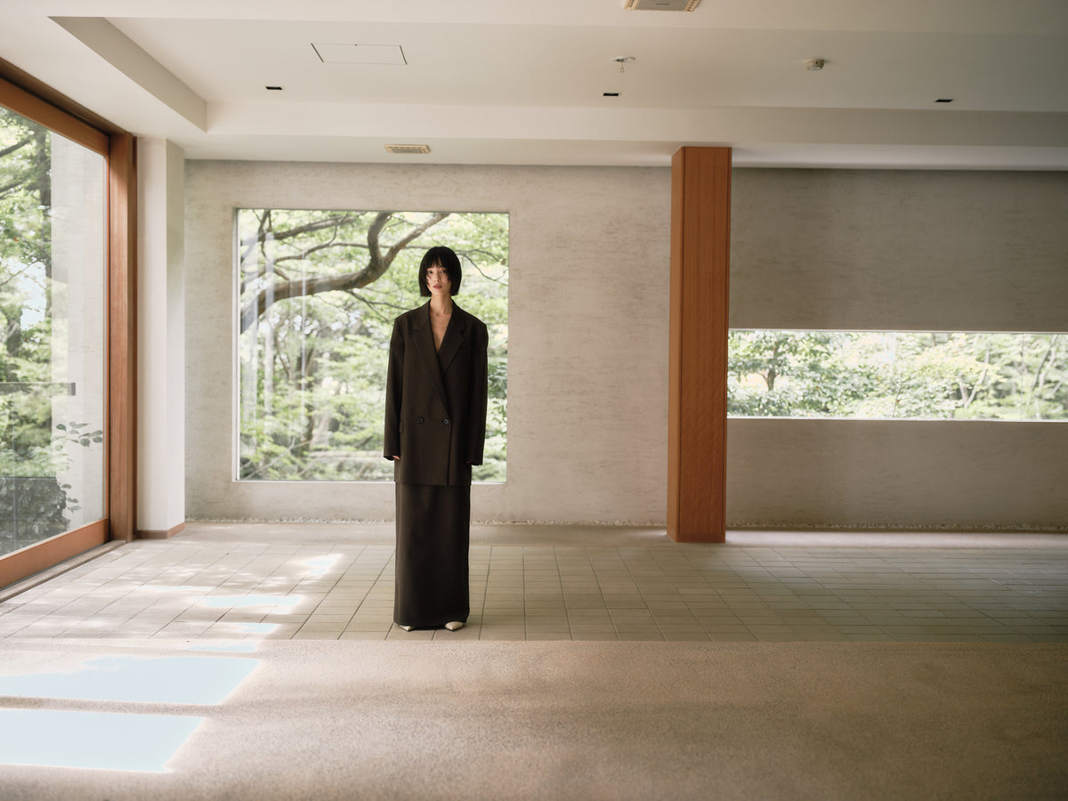 Wool Tailored I-Line Skirt［Top Brown］