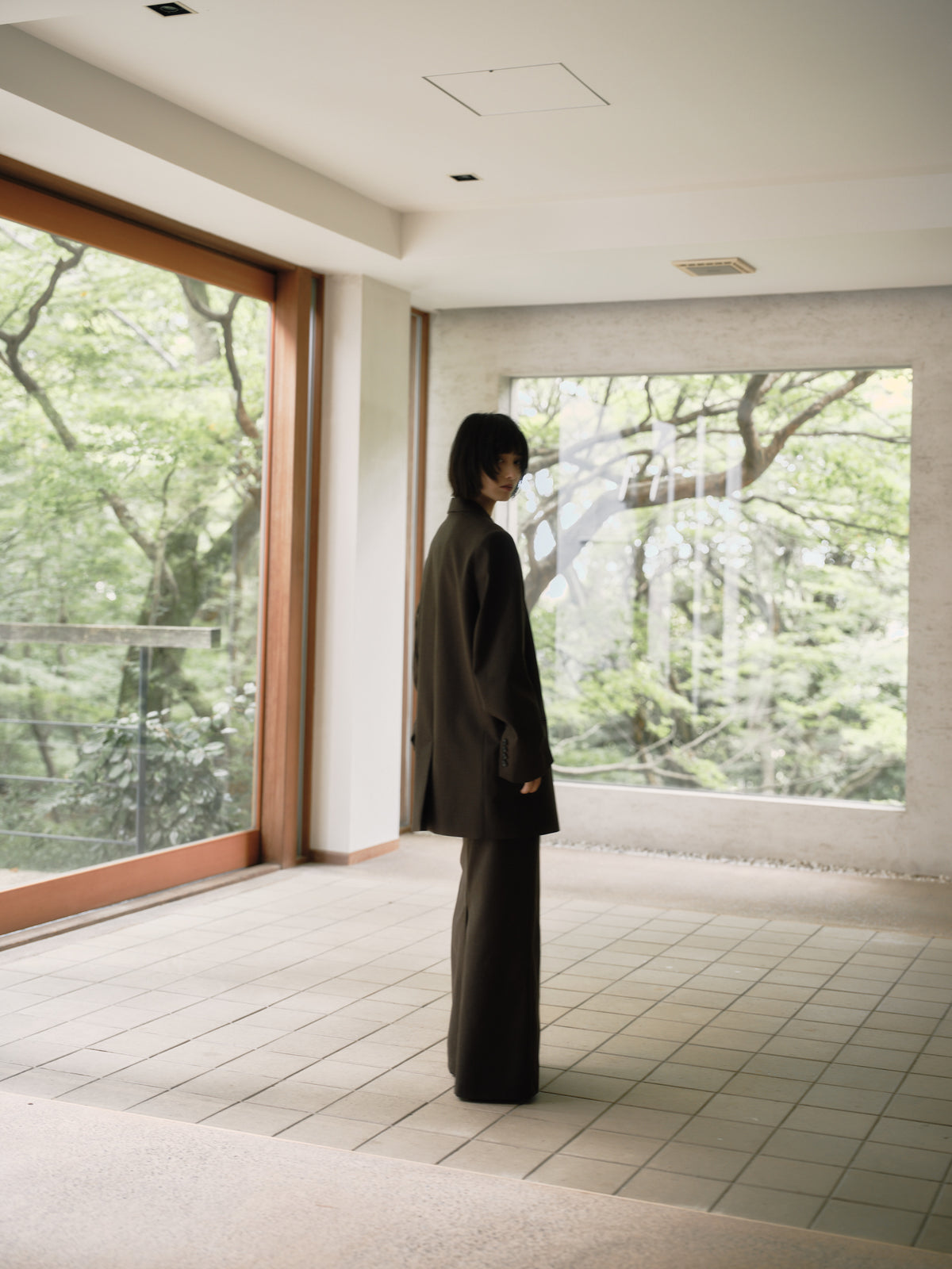 Wool Tailored Double-Breasted Jacket［Top Brown］
