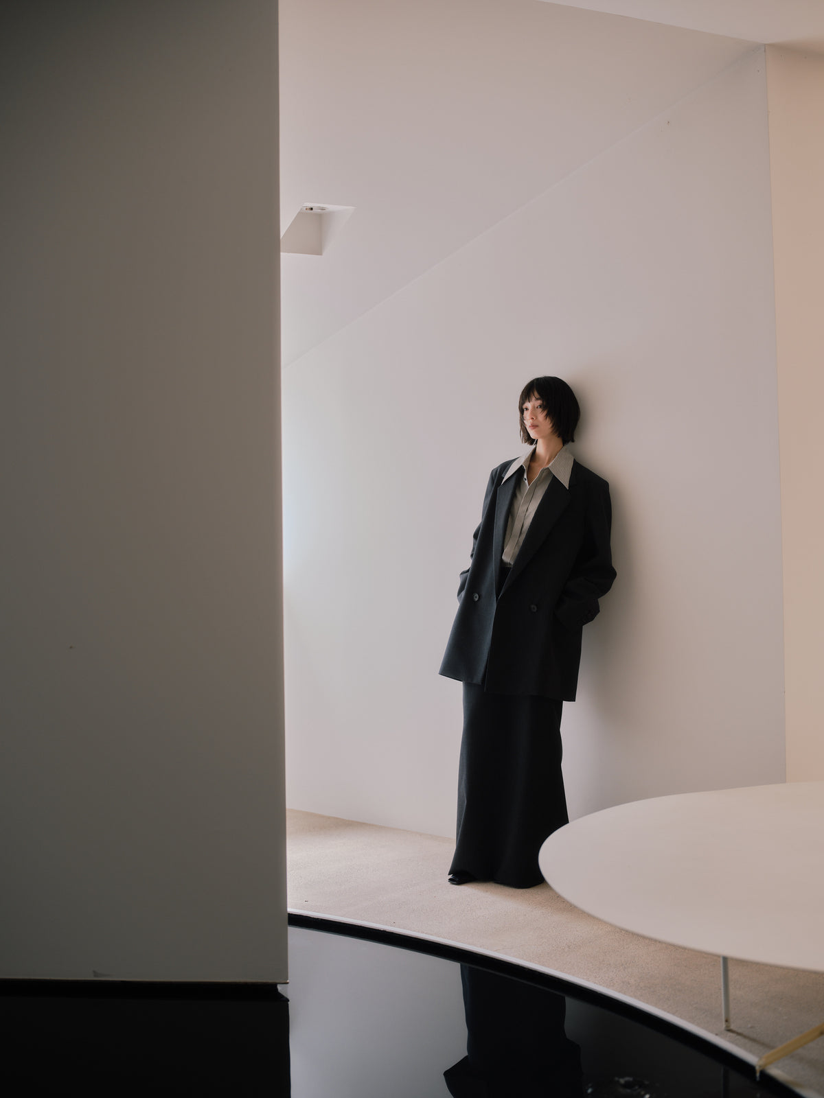 Wool Tailored Double-Breasted Jacket［Top Gray］