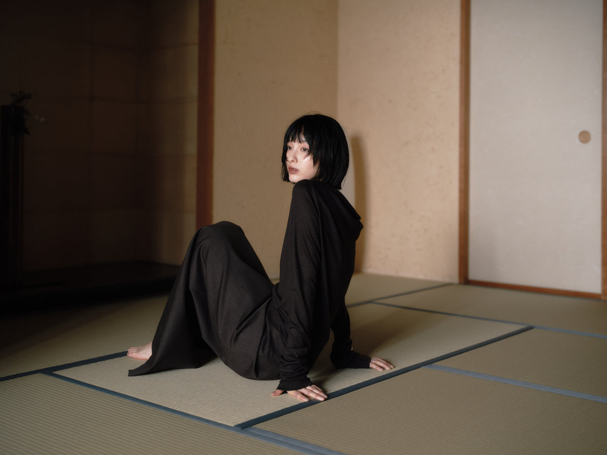 Wool Drape Long-Cuff Top／soft-drape［Top Brown］