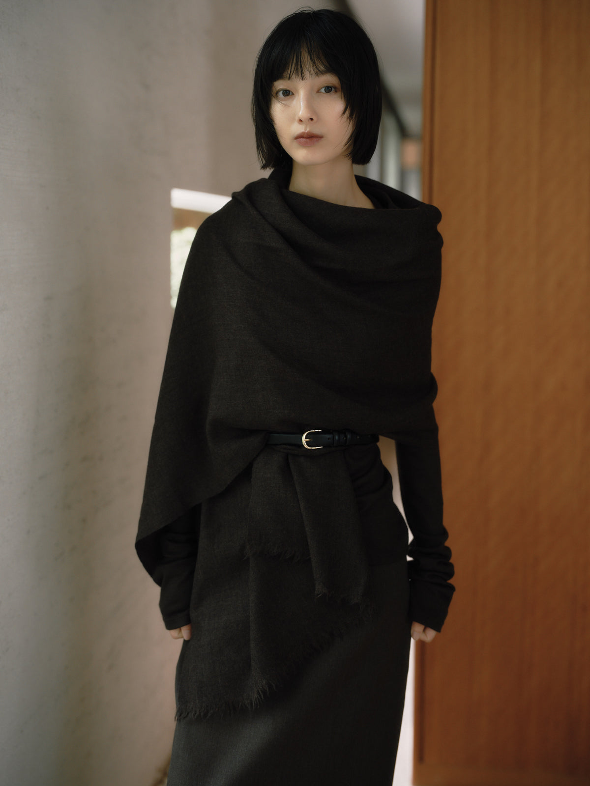 Silky Super Fine Wool Stole［Top Brown］