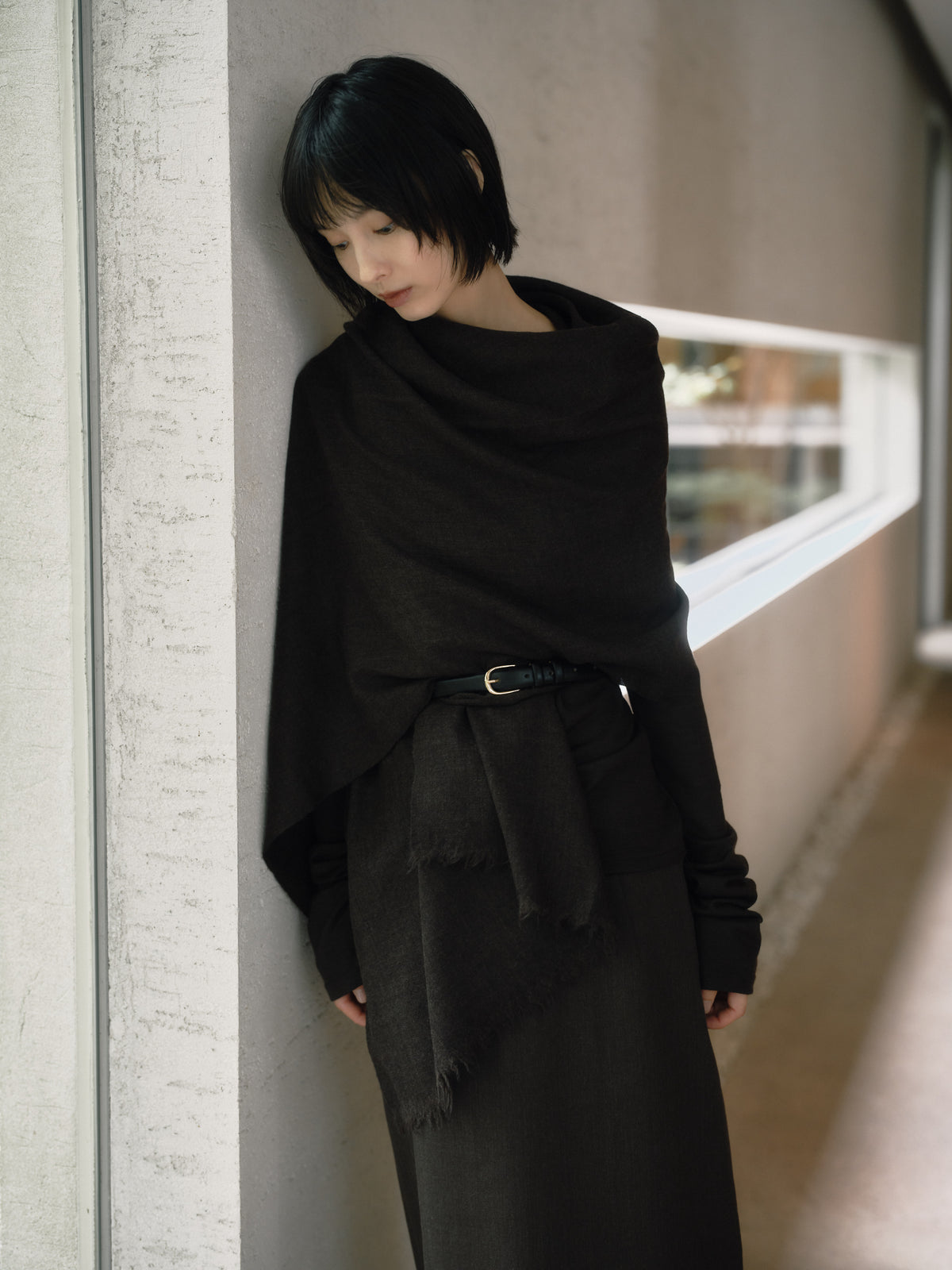Silky Super Fine Wool Stole［Top Brown］